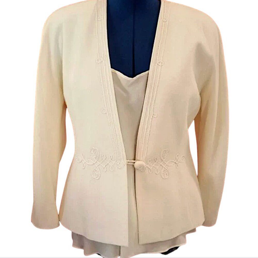 Ellen Tracy  Wool Embroidered Dressy Jacket  Vintage Size 14